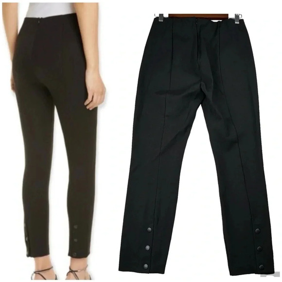 Rag & Bone Simone Snap Ankle Pants. Ponte Knit Fabric. Black. Size 6 - Picture 1 of 14